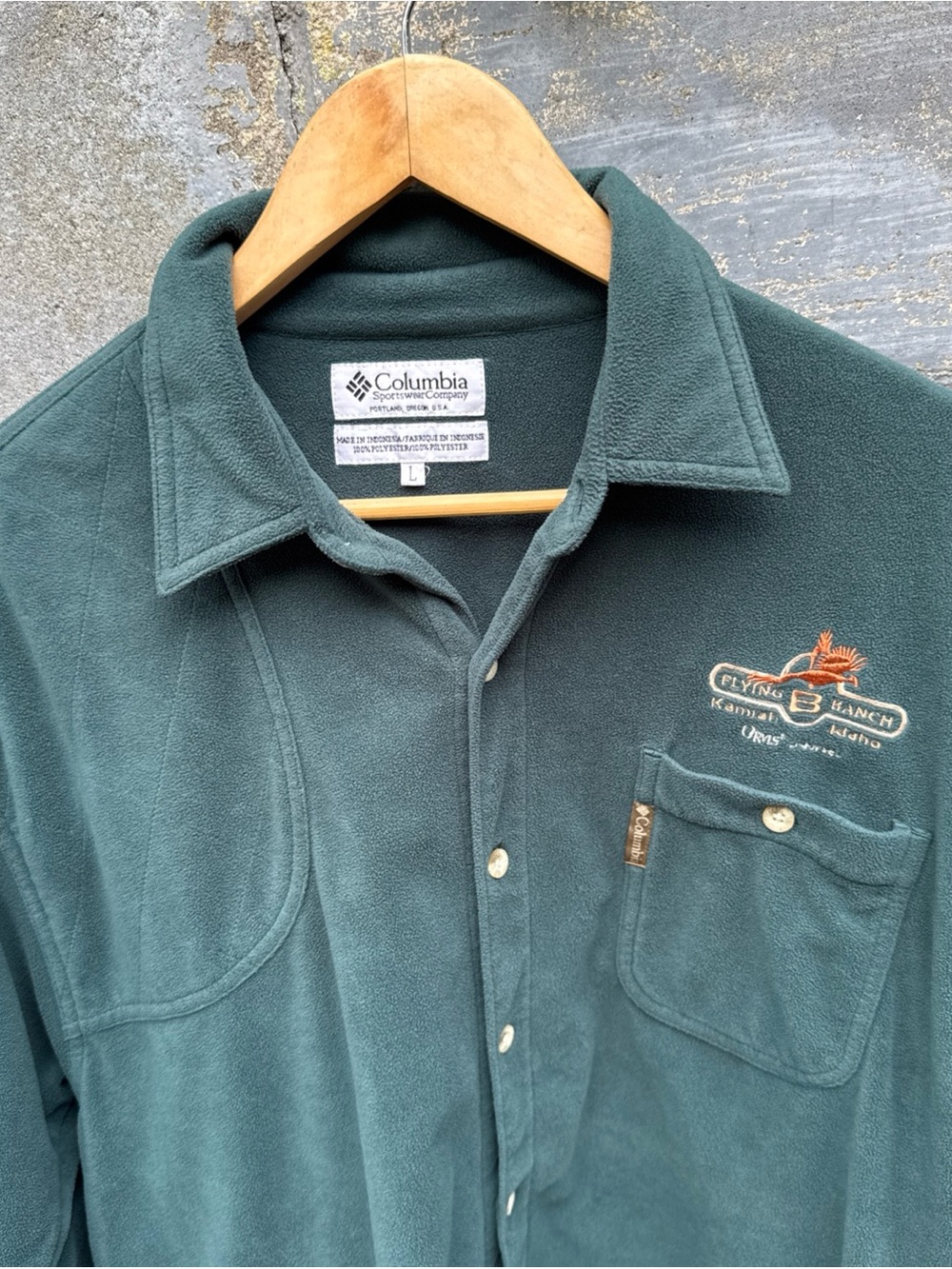 Vintage Columbia Mens Large Shooting Shirt Patch Fly Fishing Utility Hunting